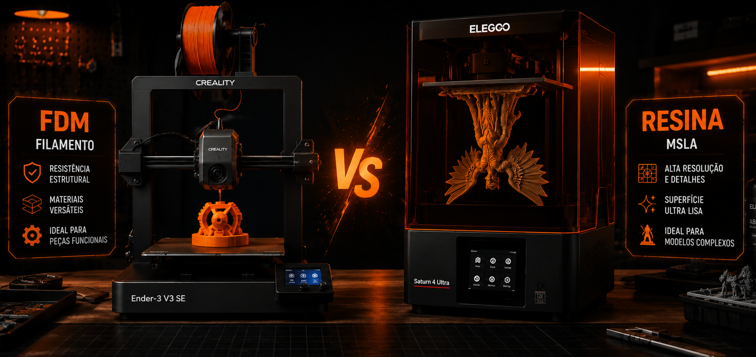 Qual a Melhor Impressora 3D para o seu Perfil? (Ender-3 V3 SE x Saturn 4 Ultra)